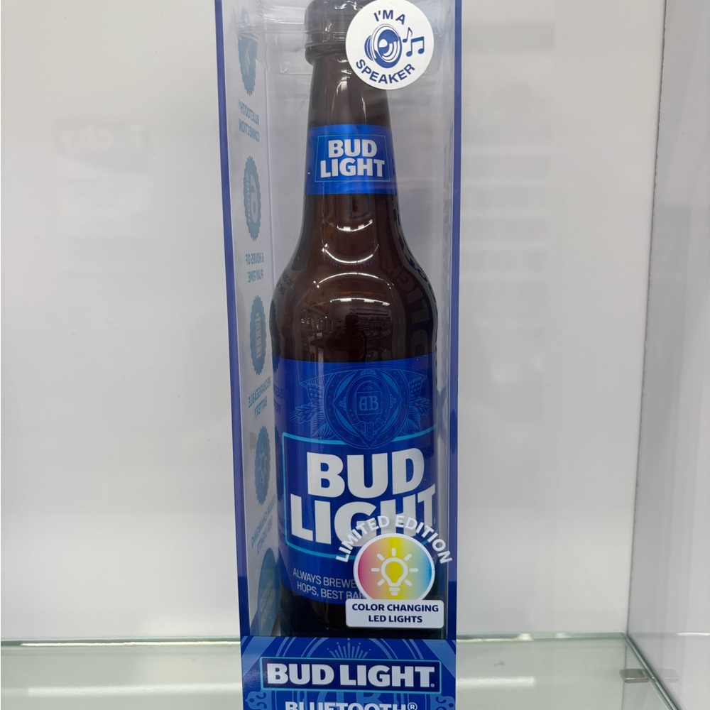 Bud Light Blue Bottle Bluetooth Speaker - Blue
